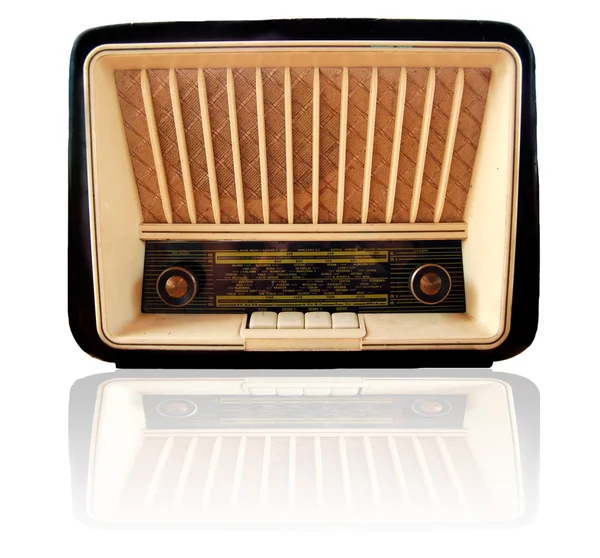 Staré retro rádio, samostatný — Stock fotografie