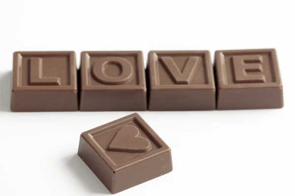Kis csokoládék készült szóhoz — Stock Fotó