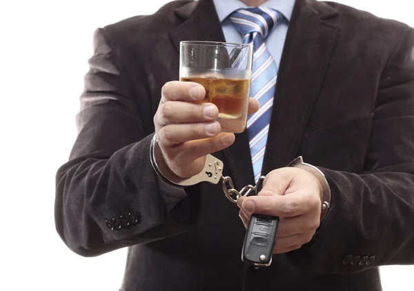 Businessman chained in handcuffs — Stock Photo, Image