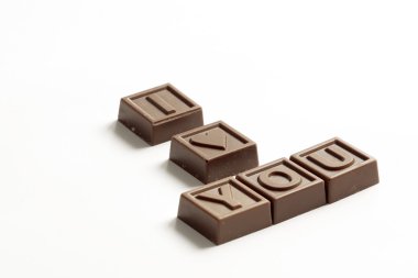 I love You made of little chocolates clipart