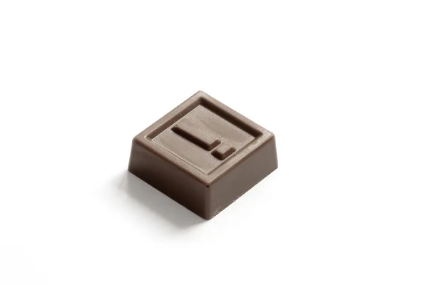 Ponto de exclamação feito de chocolate — Fotografia de Stock