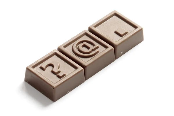Endereço de chocolate por e-mail — Fotografia de Stock