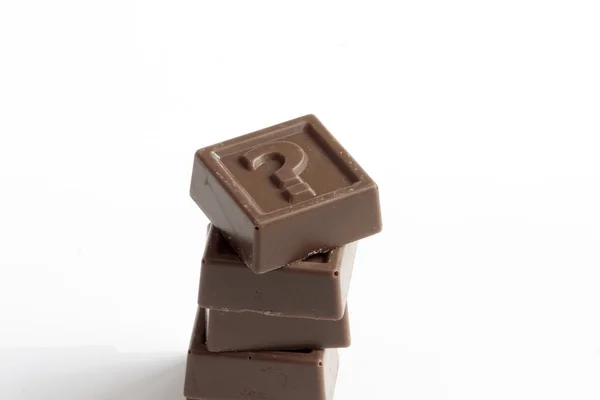 Suklaa makea kysymysmerkki — kuvapankkivalokuva