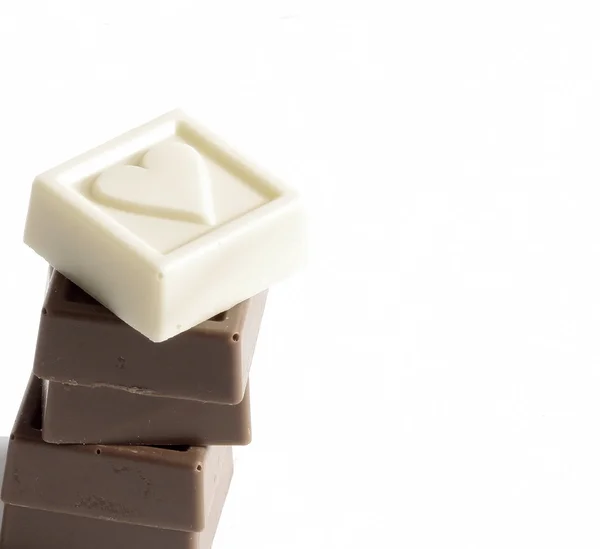 White heart chocolate — Stock Photo, Image