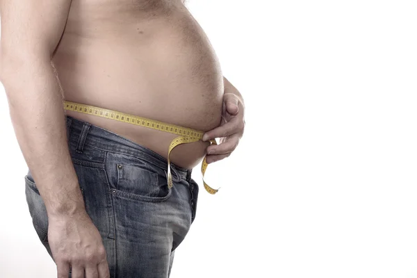 Hombres gordos con medida — Foto de Stock