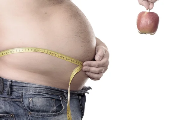 Perfil de hombres gordos con medida — Foto de Stock