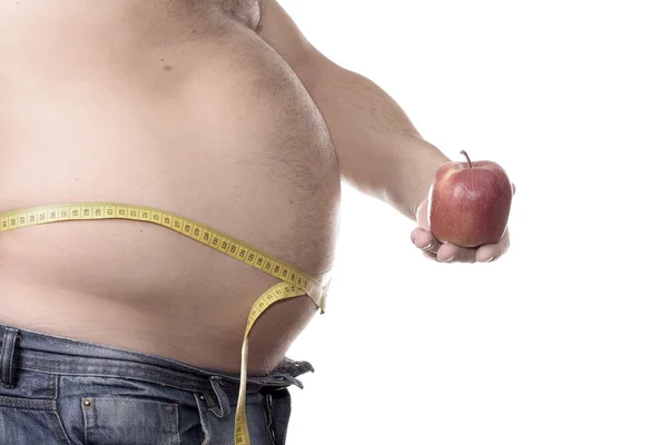 Hombres gordos con medida — Foto de Stock