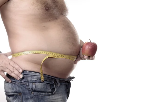 メジャーと脂肪の男性のプロファイル — ストック写真