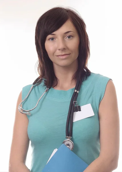 Eine lächelnde junge Krankenschwester — Stockfoto