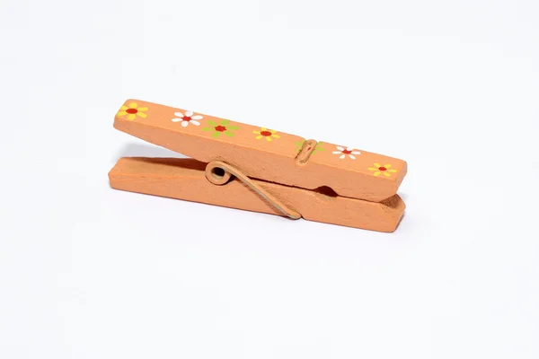 Gekleurde houten paperclips — Stockfoto