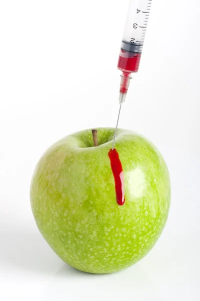 stock image Apple and Syringe with blood