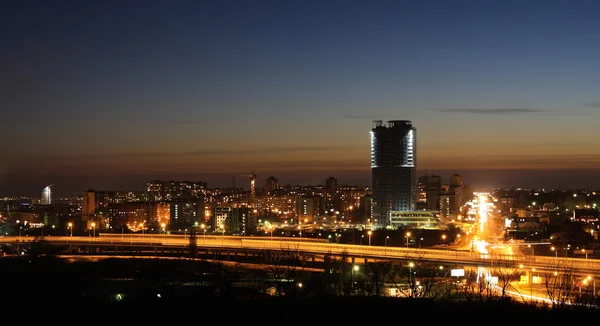 Panorama van nacht stad — Stockfoto