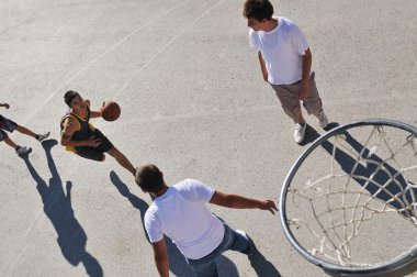 Street basketball, playing basketball outdoor clipart
