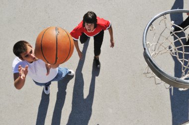 Street basketball, playing basketball outdoor clipart