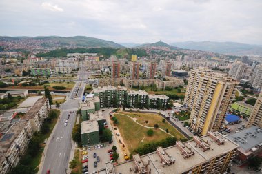 Sarajevo cityscape arial clipart