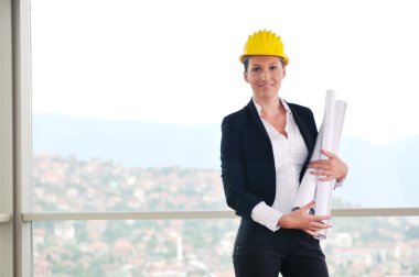 Young architect woman clipart