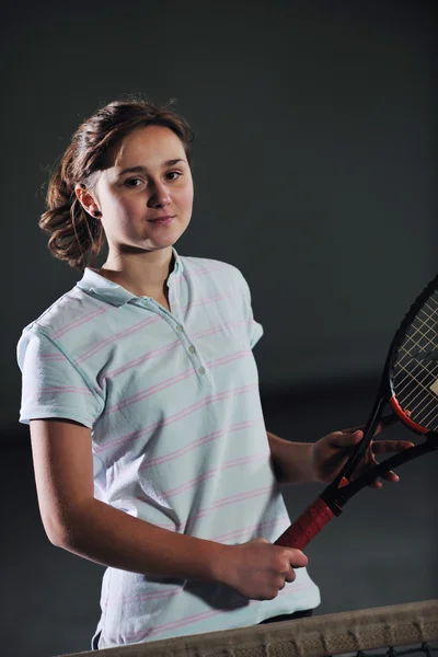 Dziewczyna tenis gra — Zdjęcie stockowe