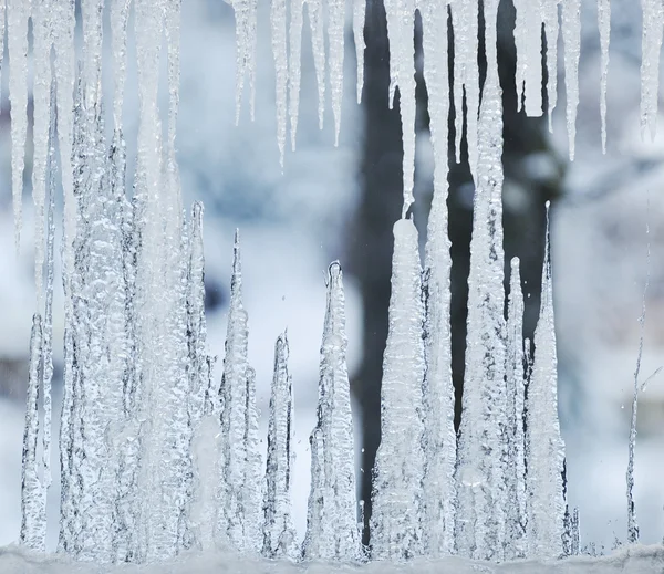Gelo na vista da janela — Fotografia de Stock