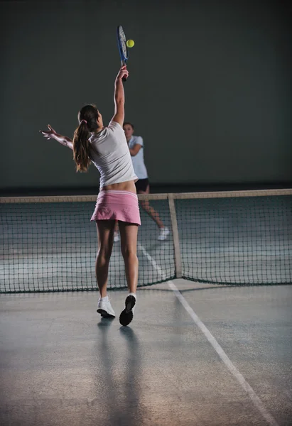 Tenis oyunu, iki kız — Stok fotoğraf