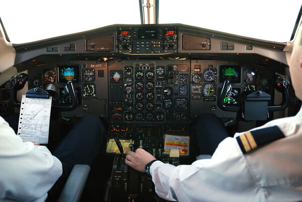 Airplane cockpit interior