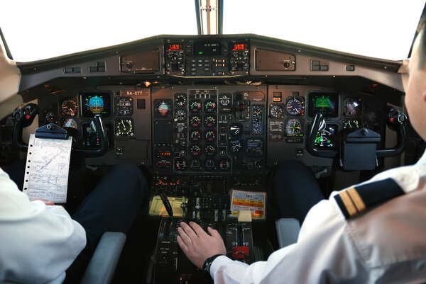 Airplane cockpit interior