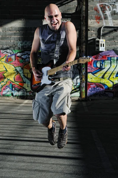 Música guitarrista ao ar livre — Fotografia de Stock