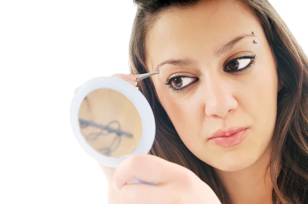 Kvinna isolerade eye brow skönhetsbehandling — Stockfoto