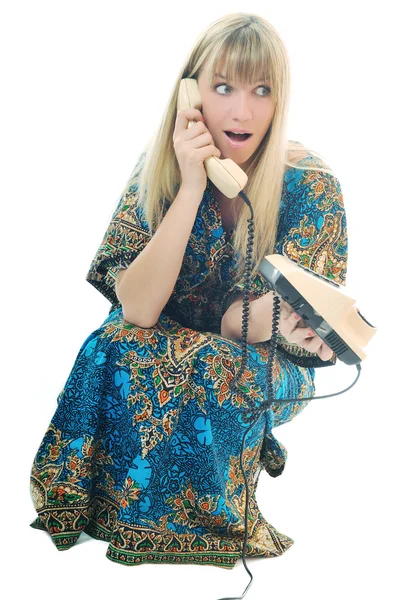 Kvinnlig telefon — Stockfoto