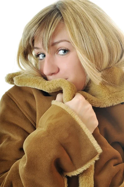 Жінка зимове пальто — стокове фото
