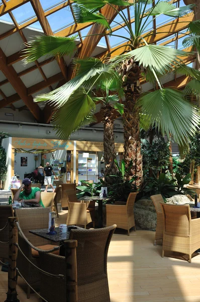 Restaurante tropical interior — Fotografia de Stock