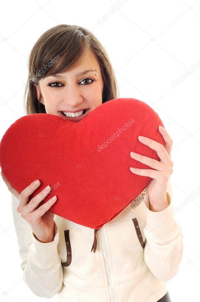 Woman heart isolated