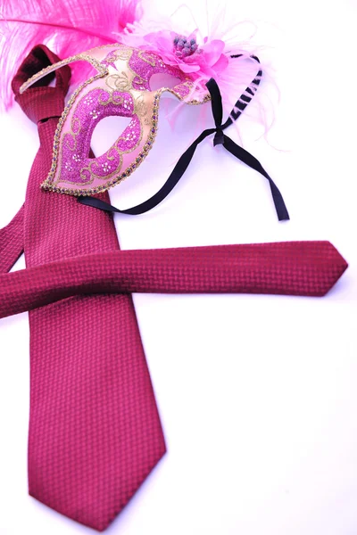 Necktie and mask — Stock Photo, Image