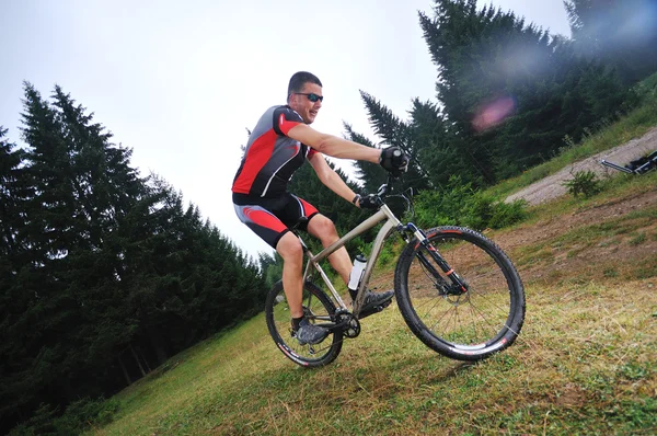 Mount bike man outdoor — Stock Photo, Image