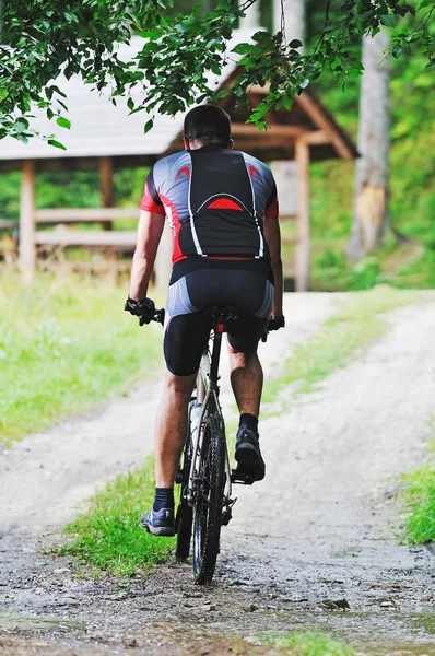 마운트 자전거 남자 야외 — 스톡 사진