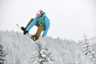 Snowboard jump clipart