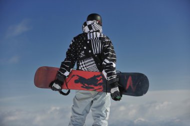 Snowboarder portrait clipart