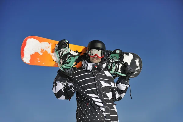 Snowboardåkare porträtt — Stockfoto