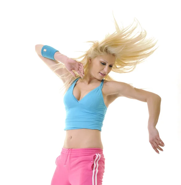 Donna esercizio di danza fitness — Foto Stock