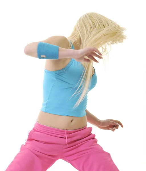 Жінка фітнес танцює вправи — стокове фото