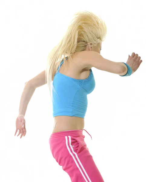 Donna esercizio di danza fitness — Foto Stock