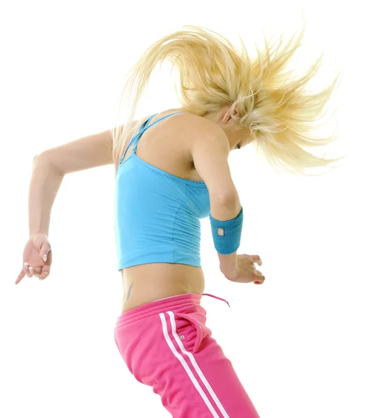 Жінка фітнес танцює вправи — стокове фото