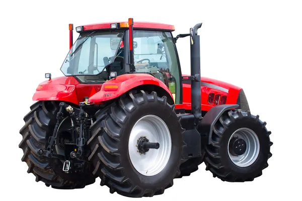Nya röda traktorn — Stockfoto