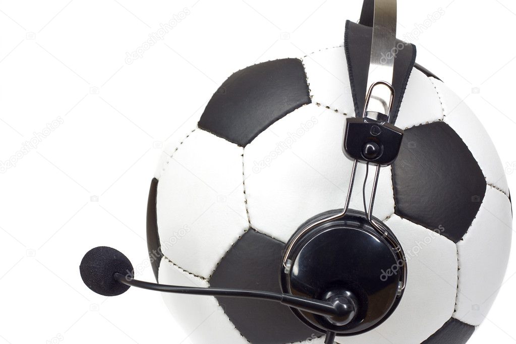 Soccer concept, ball as commentator