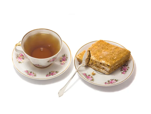 Cup of tea with cake 1 — Stock Photo, Image