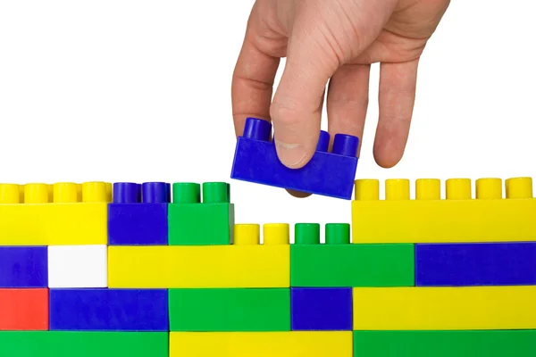 Set last block in the wall 1 — Stock Photo, Image
