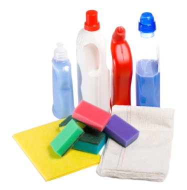 Close-up cleaning tool kit clipart