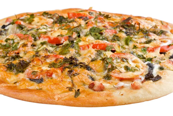 Big pizza with forest mushrooms — Stock Photo, Image