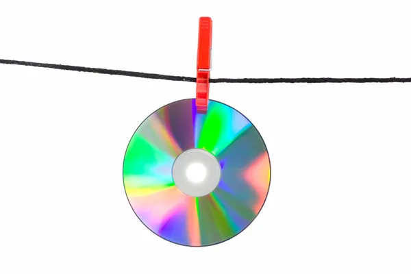 Cd on clothes line 2 — Stock Photo, Image