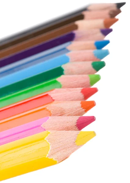 Close-up pencils in a row — Stock Photo, Image
