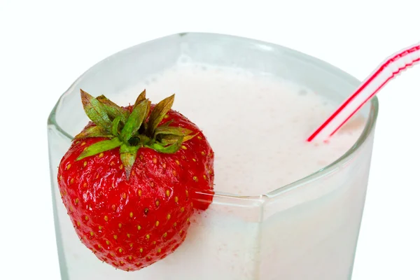 Närbild strawberry milkshake — Stockfoto